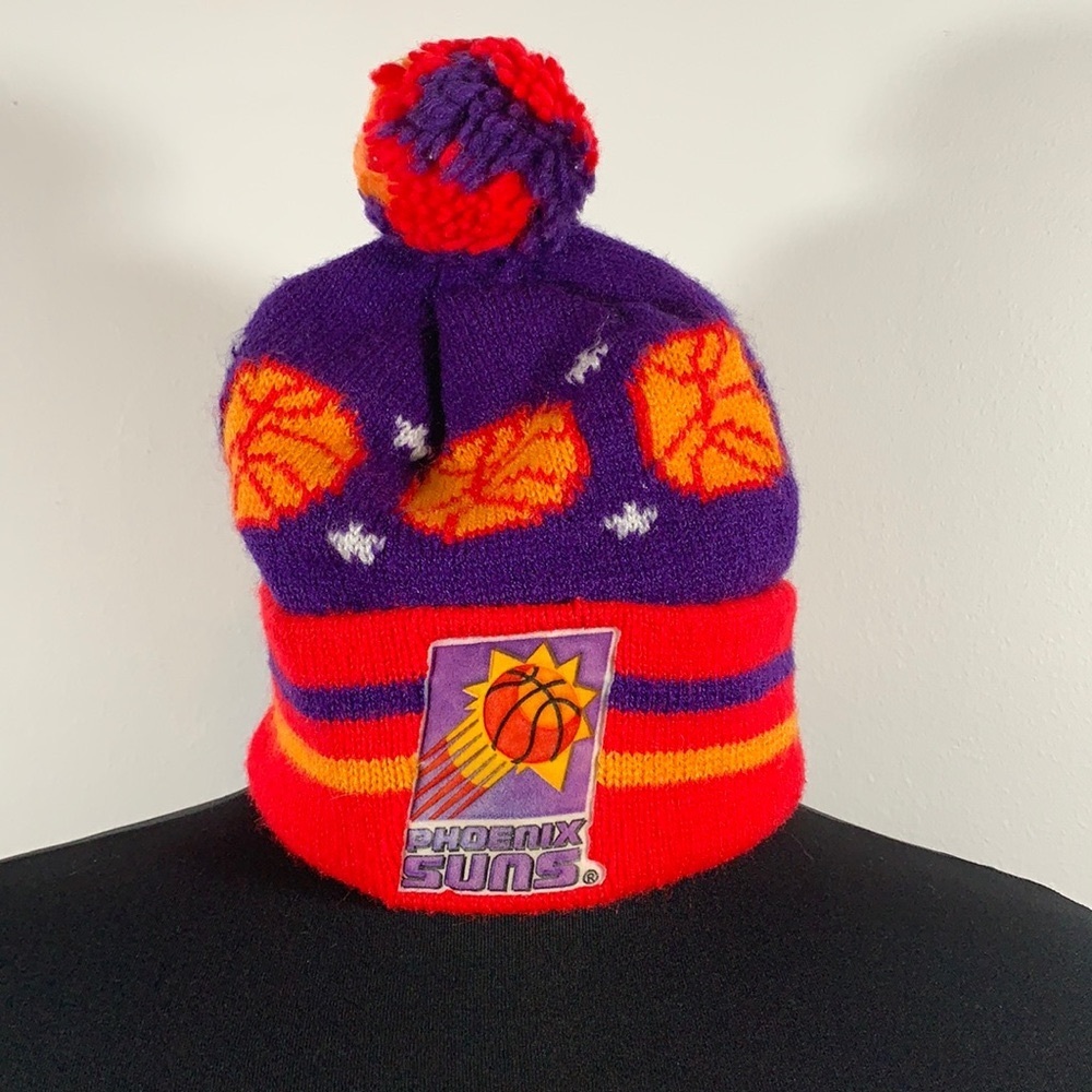 NBA Phoenix Suns Graphics Sample Cuffed Stretch Knit Boys OS PomPom Beanie Hat